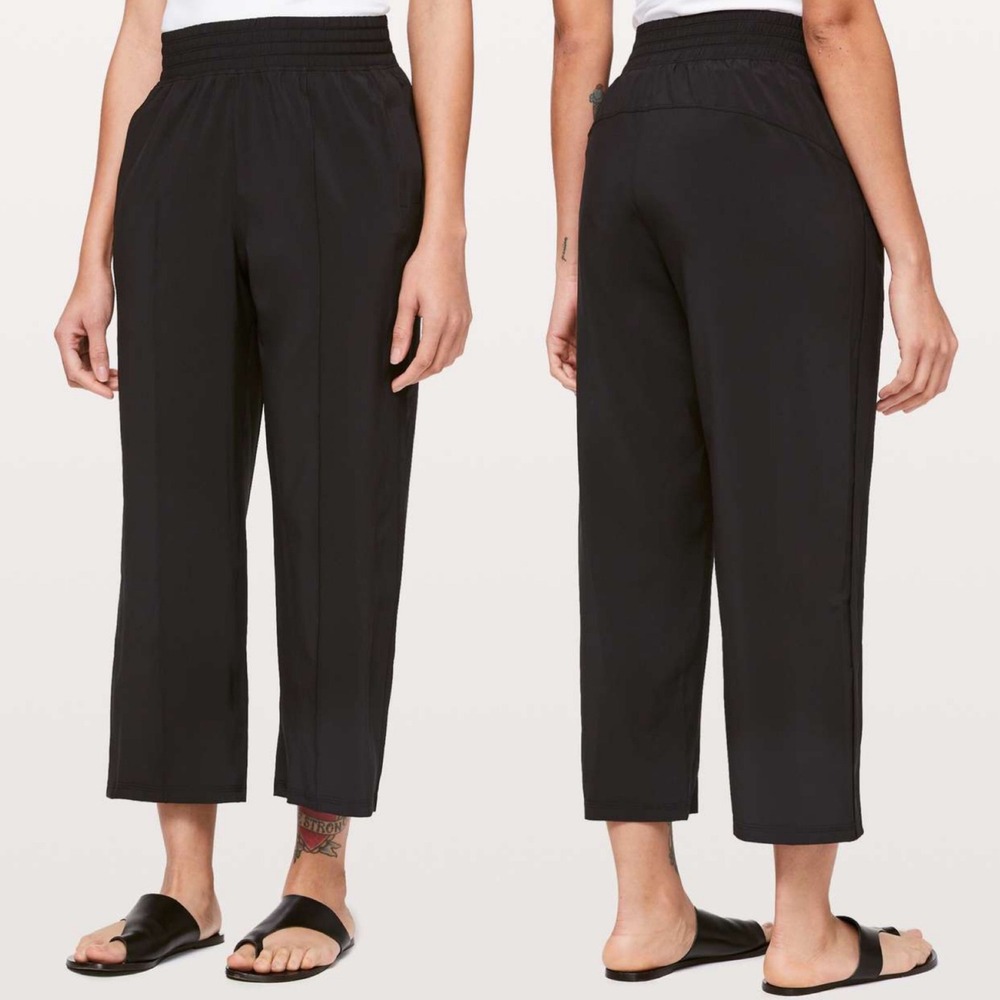 Lululemon Wanderer Crop Black Womens Sz 10 Ultra Light Swift Pants W6B8S‎ Travel